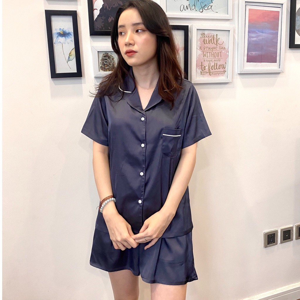 [FREESHIP] Bộ Pijama Lụa Latin - chất trơn nhiều màu Cao cấp Chất đẹp Đường may chuẩn