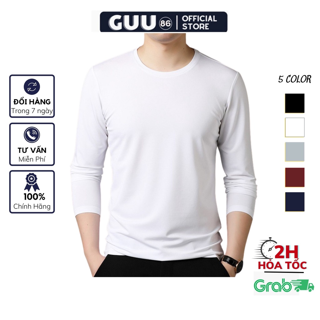Áo thun nam dài tay cổ tròn cao cấp COTTON dáng thể thao co dãn thoáng mát nhiều màu