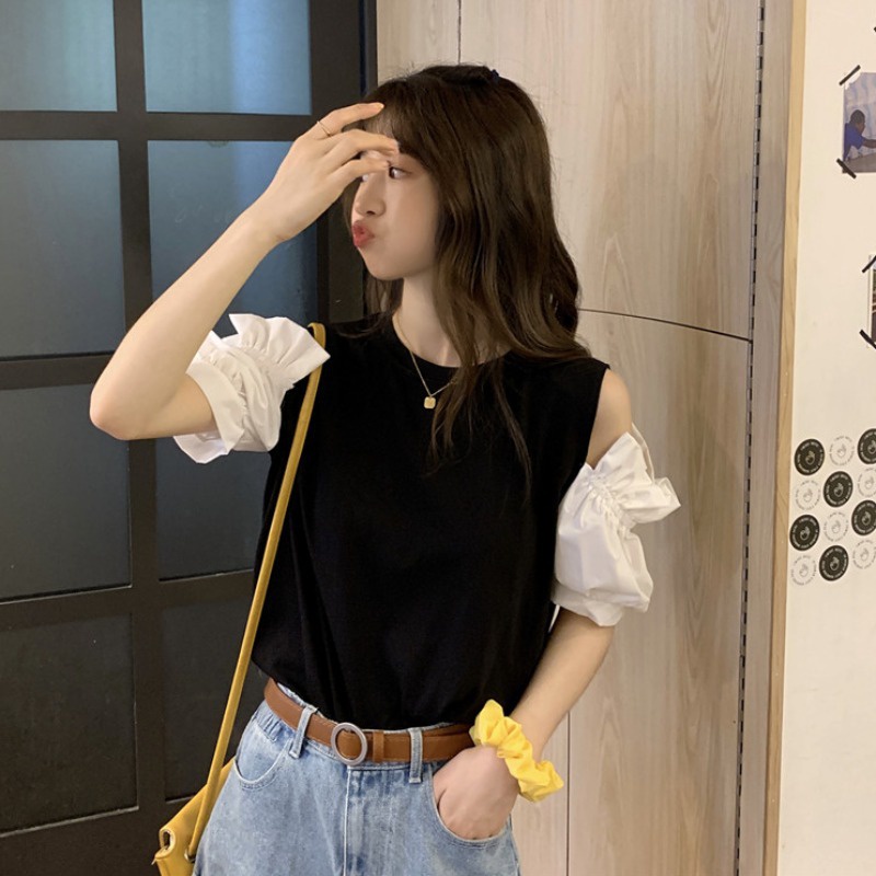 Áo Thun Ngắn Tay Trễ Vai Phong Cách Mới Cho Nữ