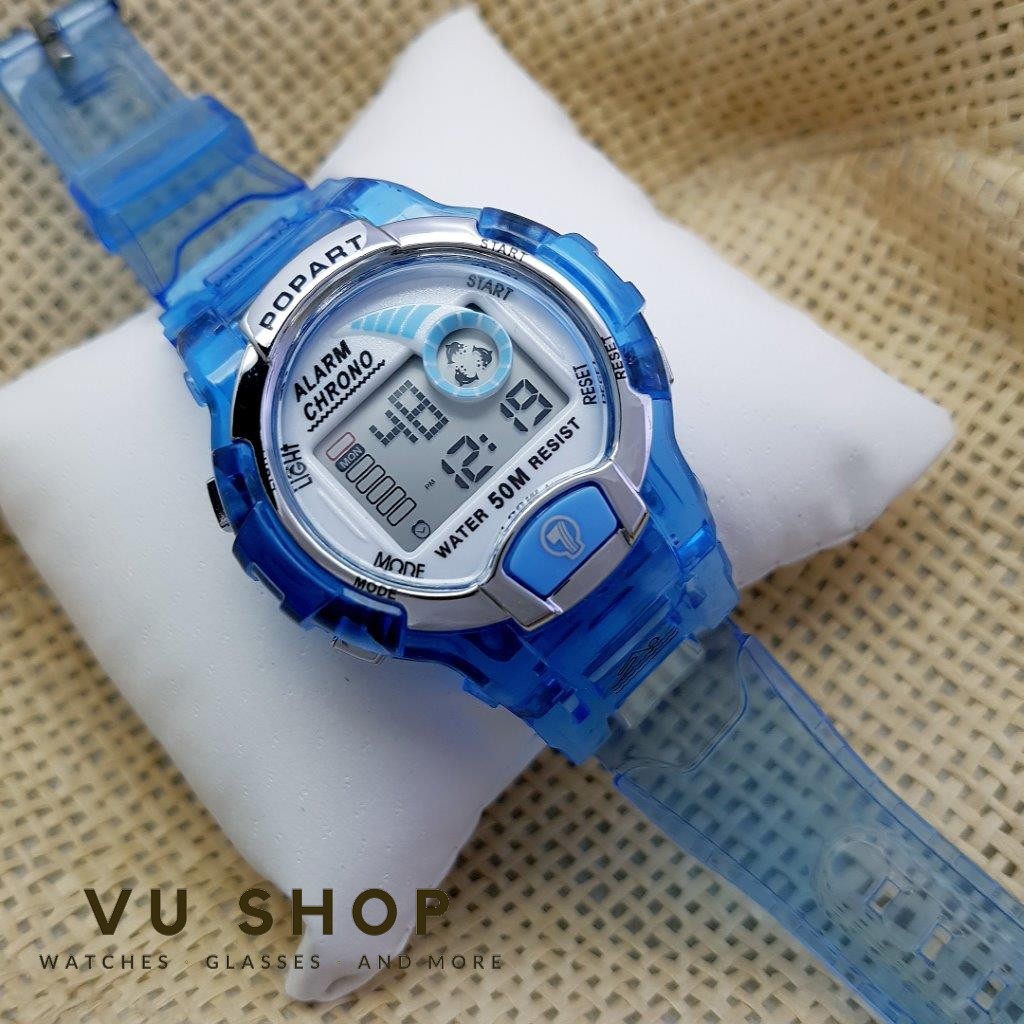 ĐỒNG HỒ BÉ TRAI POPART - ĐÈN LED ĐỔI MÀU - XANH ĐỎ | BigBuy360 - bigbuy360.vn