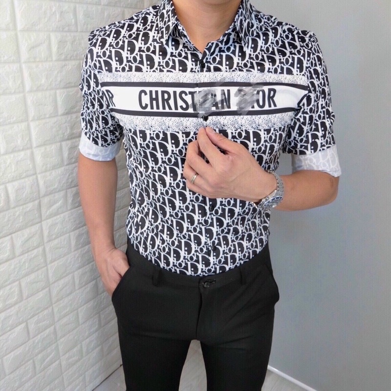 Áo Sơ Mi Nam Tay Dài Hoạ Tiết CD