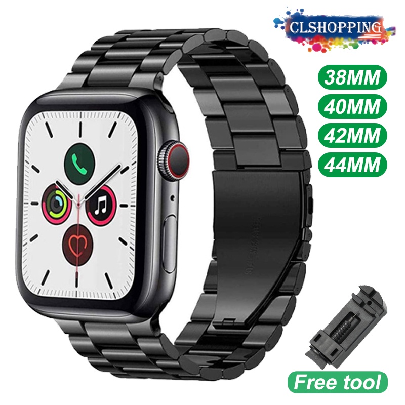 Dây đeo inox cho đồng hồ Apple Watch Band 6 Se 5 4 3 40mm 44mm 38mm 42mm Iwatch 6 5 3 có dụng cụ