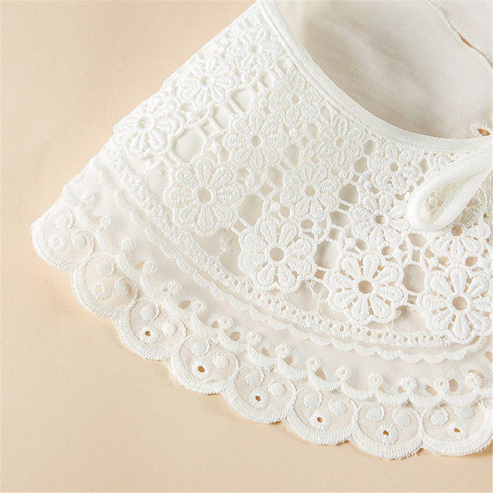 Cổ Áo Rời Cổ Bẻ Phối Ren Hoa Phong Cách Vintage Ngọt Ngào