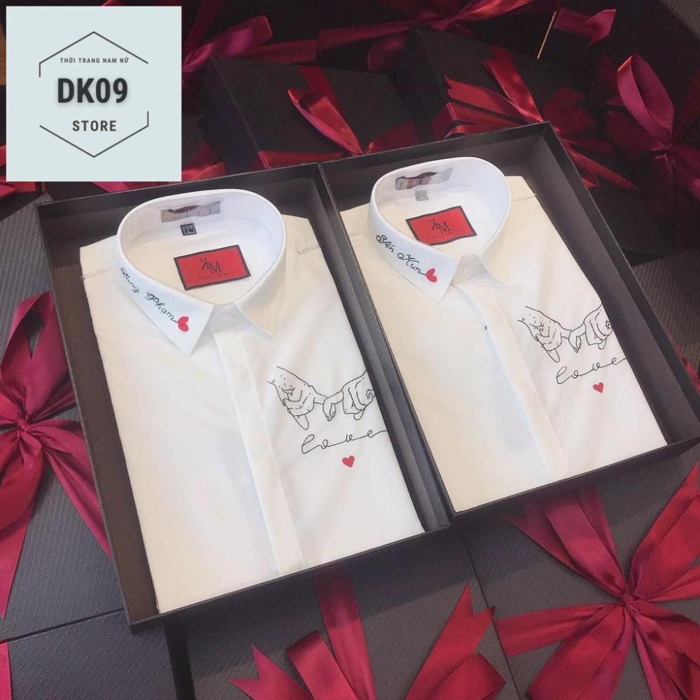 Áo Sơ Mi Dài Tay Cặp Đôi Nam- Nữ Đan Tay | BigBuy360 - bigbuy360.vn