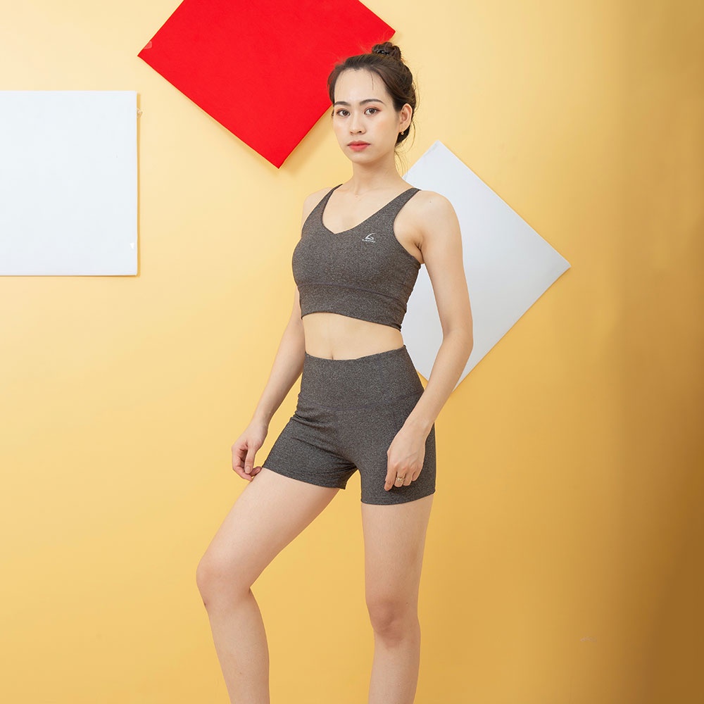 Bộ đồ tập gym, aerobics, bơi hay chạy bộ: Quần đùi ôm V1 + Bra cổ tim có sẵn mút ngực có thể tháo rời