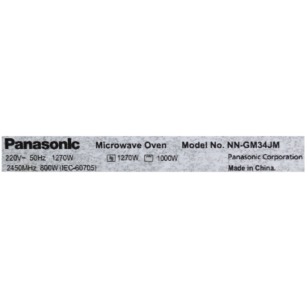 [Mã ELHADEV giảm 4% đơn 300K] Lò vi sóng có nướng Panasonic NN-GM34JMYUE 800 W - Chính hãng BH 1 năm