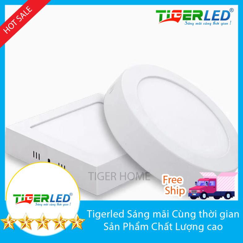 Đèn led ốp trần ĐÈN ỐP TRẦN NỔI 18W TRÒN VUÔNG Trắng, Vàng