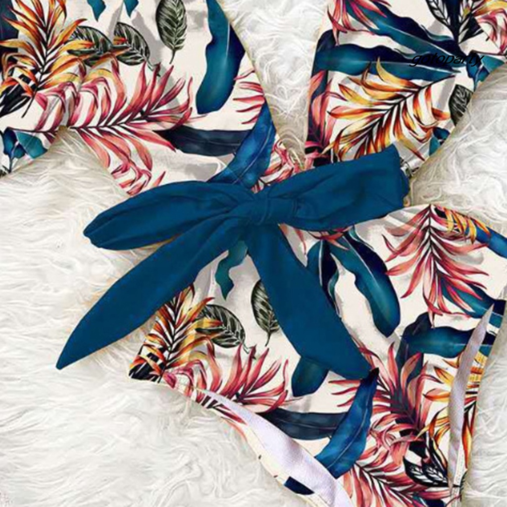 Bộ Đồ Bơi Một Mảnh Cổ Chữ V Hở Lưng In Họa Tiết Hoa Quyến Rũ Dành Cho Nữ | BigBuy360 - bigbuy360.vn