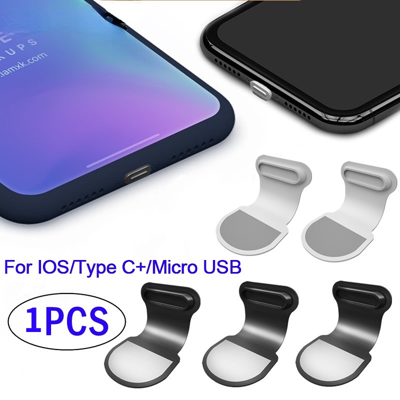 Ốp Điện Thoại Silicone Tích Hợp Cổng Sạc USB Chống Bụi Chống Thấm Nước Chống Mất Cho iPhone Type C &amp; Micro USB
