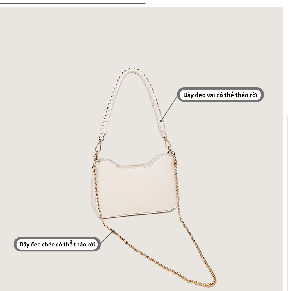 Túi xách đeo vai nữ HANS phiên bản cao cấp thiết kế 3 dây đeo chéo kẹp nách cá tính HA06