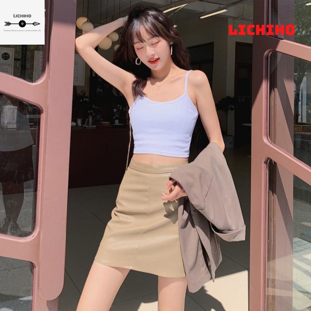 Áo croptop hai dây ôm body CT04 lichiho áo thun nữ ulzzang chất lượng | BigBuy360 - bigbuy360.vn