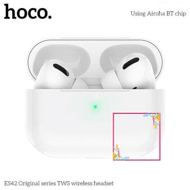 Tai nghe đôi Bluetooth True Wireless Hoco ES42 V5.0 - Hỗ trợ sạc không dây (Trắng)