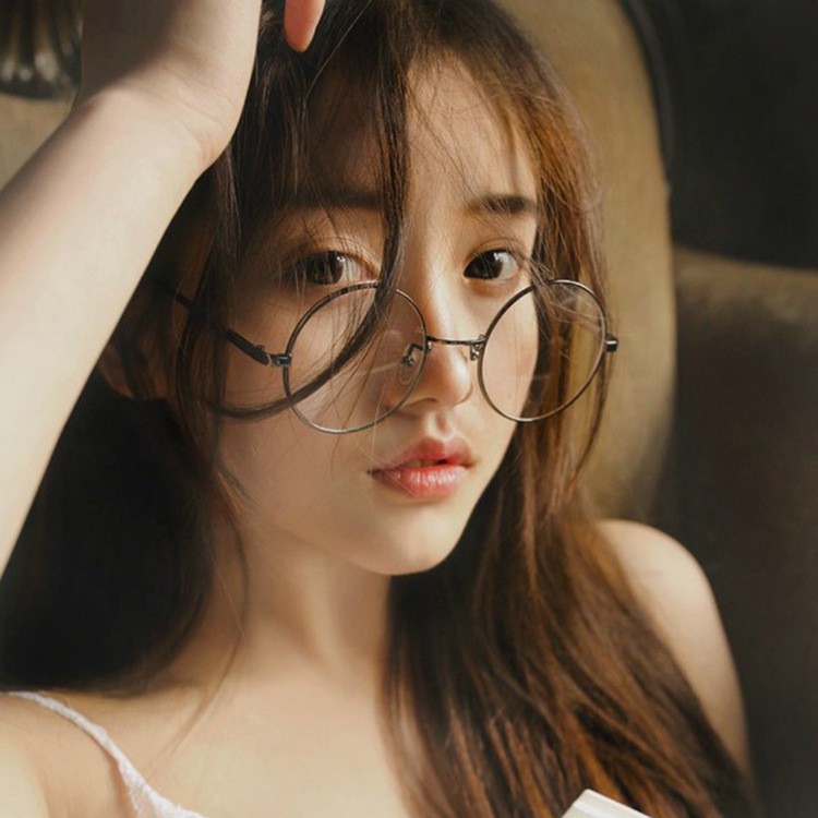 [Sỉ siêu rẻ] Kính giả cận mặt tròn viền vàng siêu xinh- hàng chuẩn
