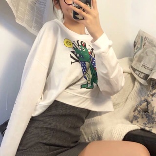 Áo crop tay dài ( kèm clip hình thật )