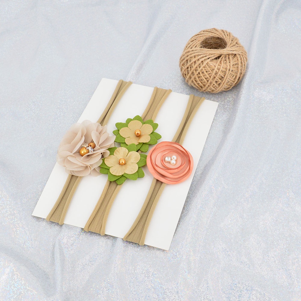 Set 3 Băng Đô Đính Hoa Ngọc Trai Dễ Thương Dành Cho Các Bé