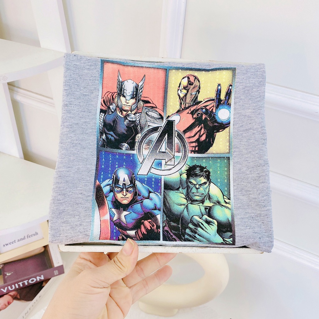 Bộ siêu nhân bé trai , đồ bộ in 3D siêu nhân cotton co giãn 4 chiều