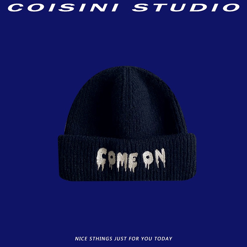 Mũ Len Thêu Chữ Phong Cách Nhật Bản Cá Tính