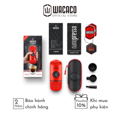 Máy pha cà phê ép tay Wacaco Nanopresso Lava Red