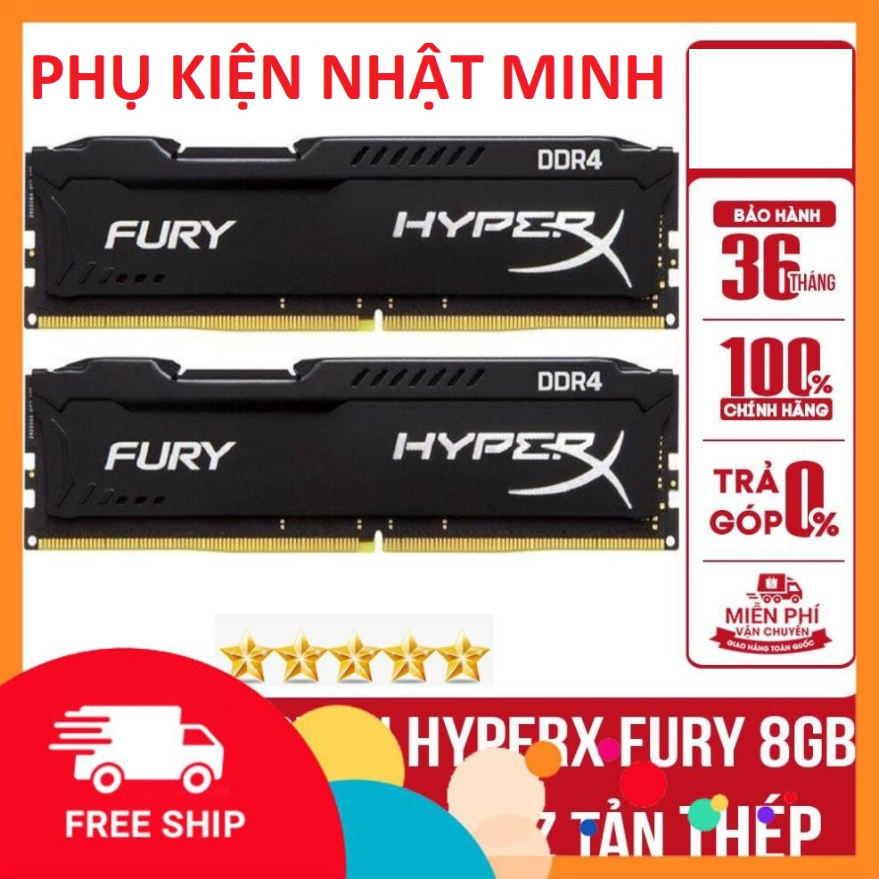 [HÀNG XỊN TEM VSP] Ram PC Kingston HyperX Fury Black 8GB Bus 2666/ bus 3200 DDR4 - Đẳng cấp đến từ thương hiệu BH 3 NĂM