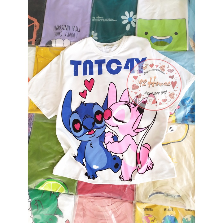 Set đồ bộ áo phông quần dài kẻ sọc caro ống rộng stitch xanh freesize
