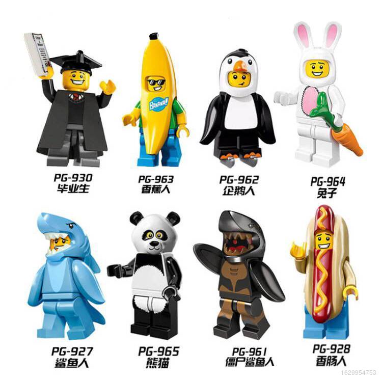Mô Hình Đồ Chơi Lắp Ráp Lego 4.5cm Hình Thỏ / Cá Mập / Chim Cánh Cụt / Cá Mập / Thỏ / Chim Cánh Cụt / Cá Mập / Thỏ / Chim Cánh Cụt Bằng Abs