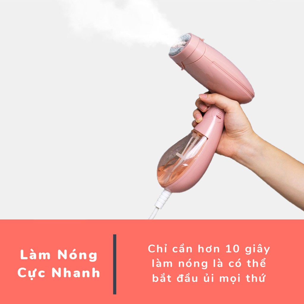 Bàn Ủi Hơi Nước Cầm Tay Mini Mặp Mặp 1500W, Bàn Là Điện Đứng, Máy Là Quần Áo