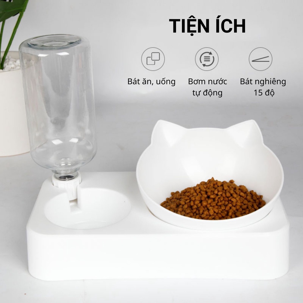 Bát Ăn Size Lớn Tự Động Bơm Nước Chống Gù Lưng Cho Thú Cưng Chó Mèo BA8153 MIAOCAT