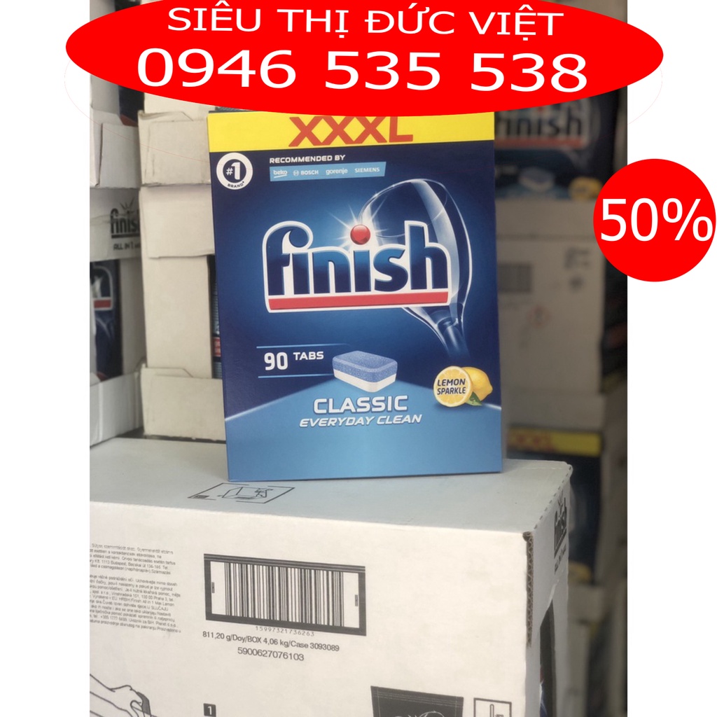 Viên rửa bát Finish Classic 110 viên hàng date mới, viên finish classic chỉ 1 chức năng làm sạch cần dùng thêm muối