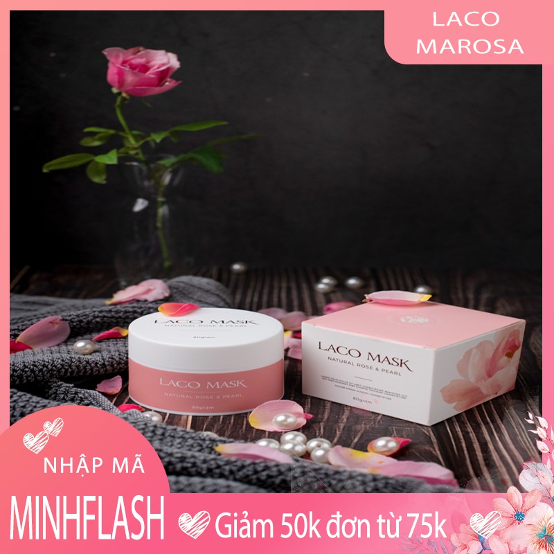 [Mã ⚡MINHFLASH⚡ giảm 50K đơn 75k] Mặt nạ dưỡng da Laco mask – Nature Rose & Pearl nuôi dưỡng làn da trắng hồng mịn màng