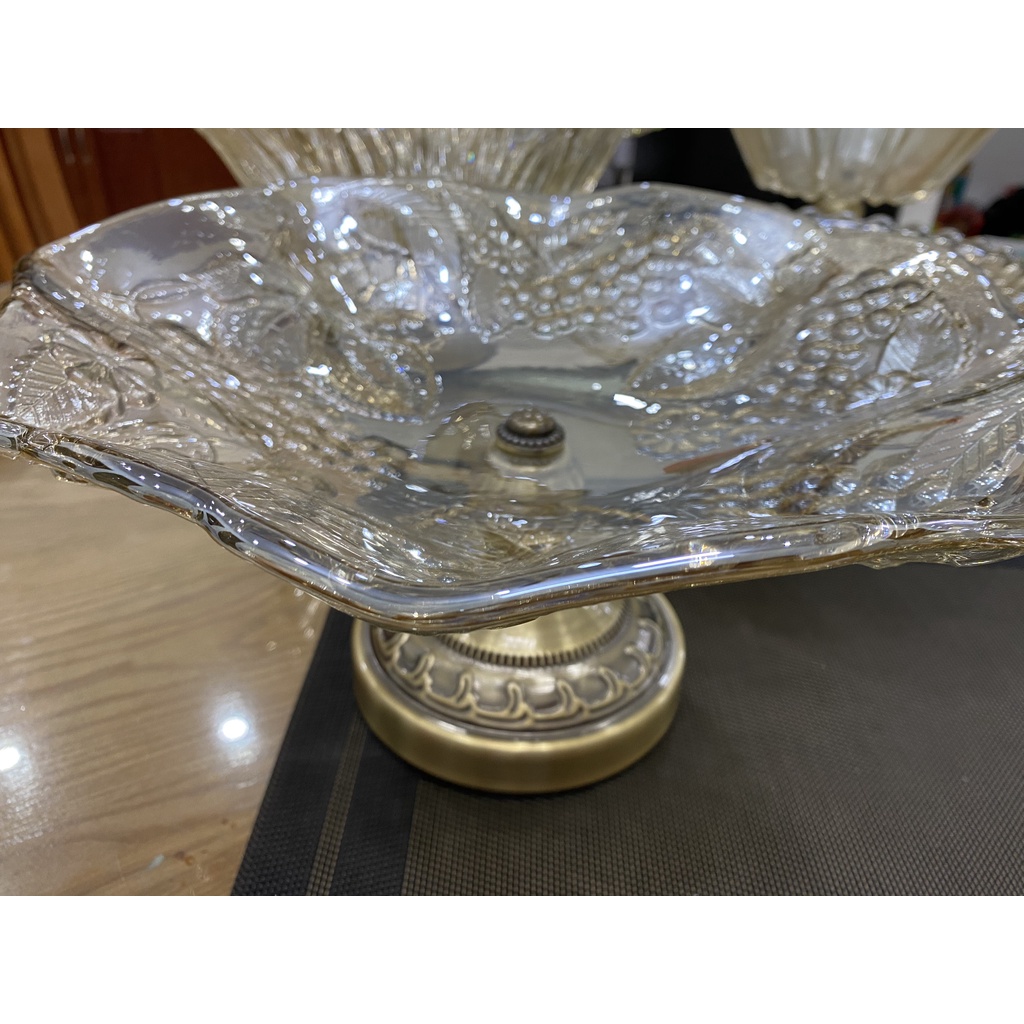 Đĩa Thủy Tinh Đựng Trái Cây, Khay Dĩa Thủy Tinh Chưng Hoa Quả Phong Cách Trung Đông
