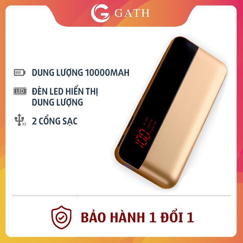 Pin Sạc dự phòng Power bank 10000 mah, pin SIÊU TRÂU, Dung Lượng Thật, cuc sac du phong 2 cổng sạc HT05S