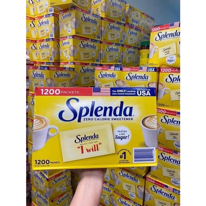 Nguyên thùng Đường ăn kiêng Splenda 1200 gói =1,2kg của Mỹ cho người ăn kiêng, tiểu đường, DAS