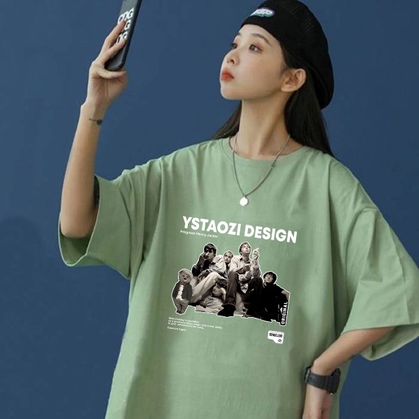 Áo Thun tay lỡ, áo phông unisex YSTAOZI DESIGN cotton thấm hút mồ hôi.