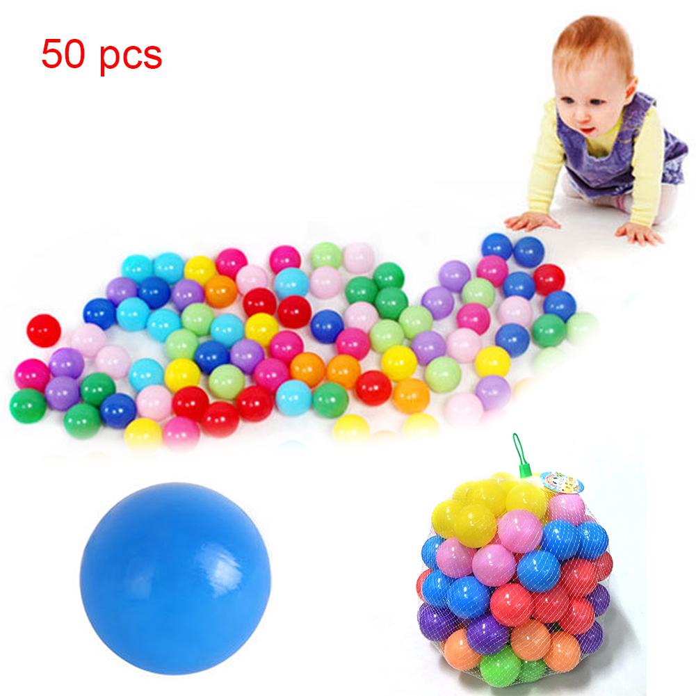 50pcs Colorful Ocean Ball Woopower Funny Soft Plastic As Baby Kid Swim Pit Toy 5.5cm (Random Colour)