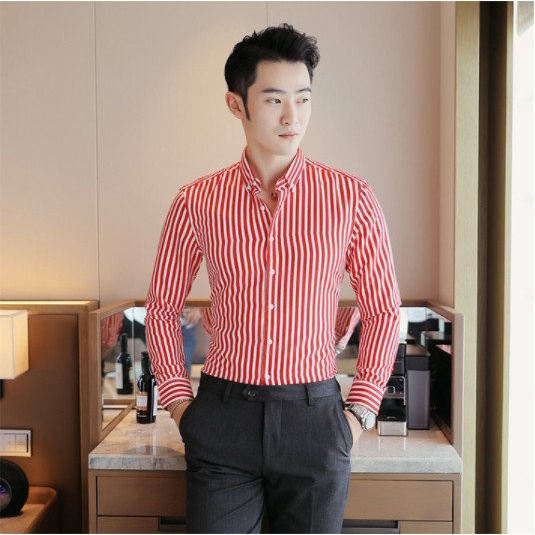 [Ảnh Thật- Loại đẹp] Áo sơ mi nam dài tay kẻ sọc chất vải mịn trơn mát chống nhăn
