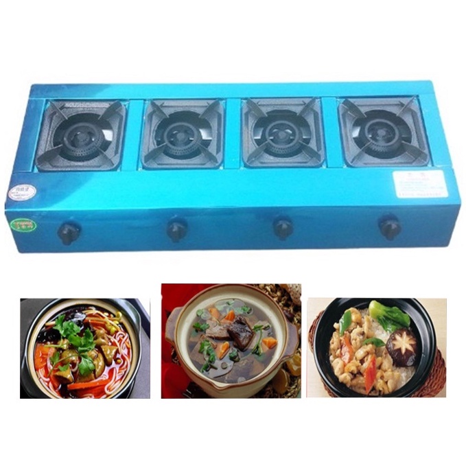 Bếp gas bán công nghiệp 4 họng - 4 cửa ngang