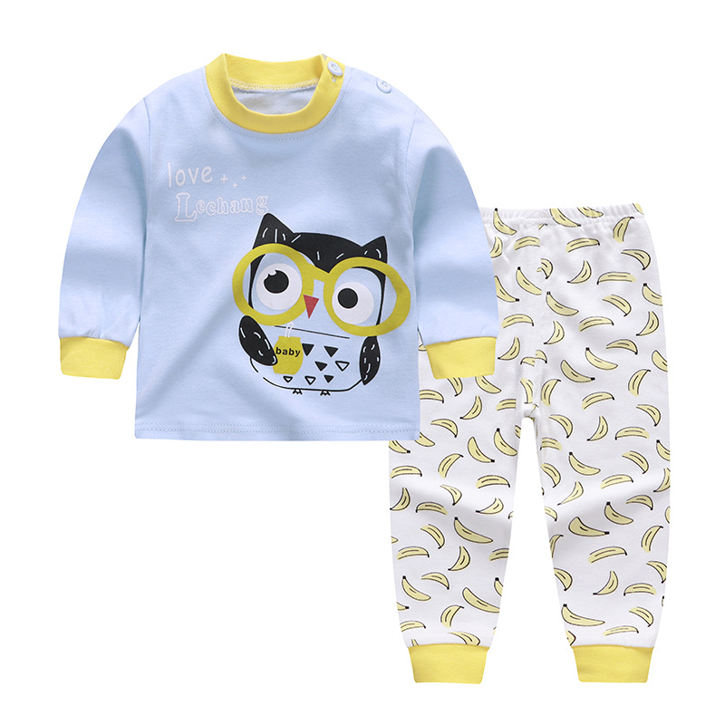 Spot 1-6 year old children cute long-sleeved children's pajamas cartoon pajamas baby pajamas