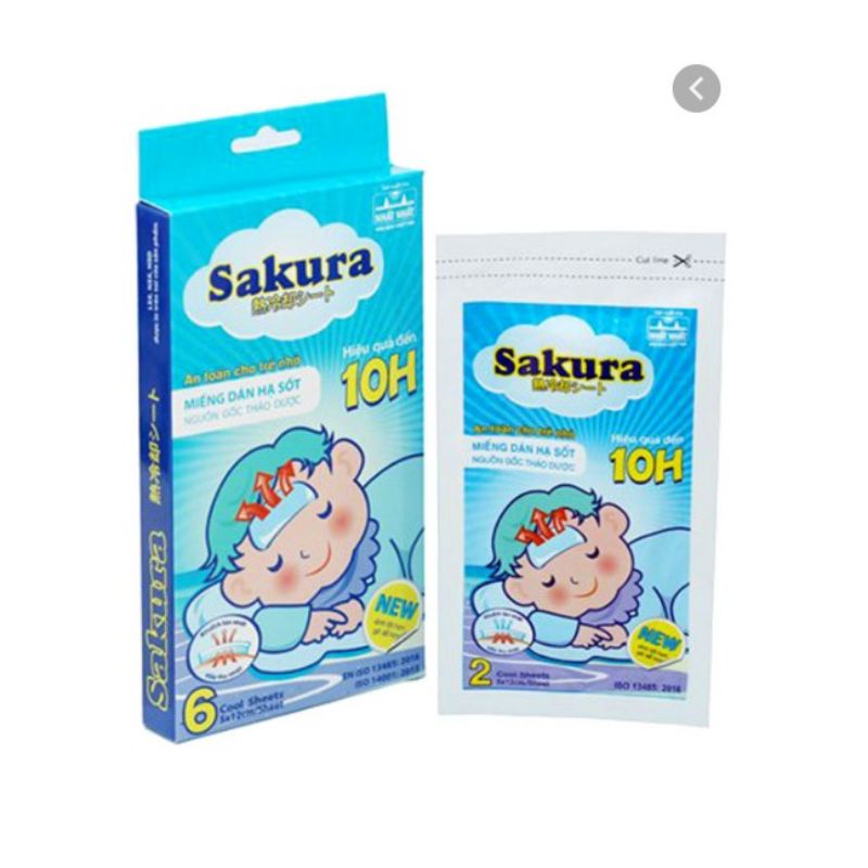 SAKURA - Miếng dán hạ sốt nguồn gốc thảo dược dùng được cho trẻ sơ sinh