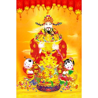 Tranh đính đá 5D , Tranh Thần tài đính full đá
