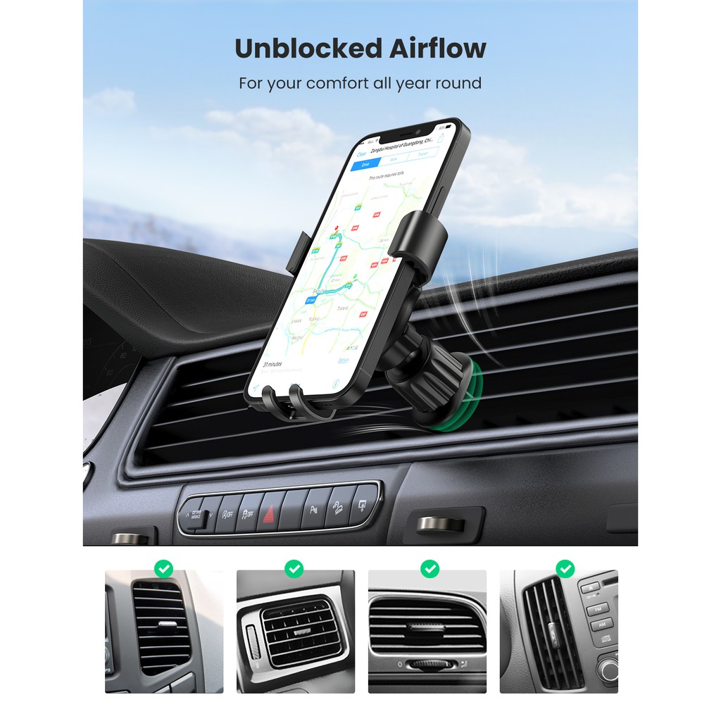 Ugreen Giá Đỡ Điện Thoại Gắn Lỗ Thông Gió Xe Hơi Thông Dụng Cho iPhone 12 11 Pro Max SE XS XR Galaxy Note 20 S20 S10