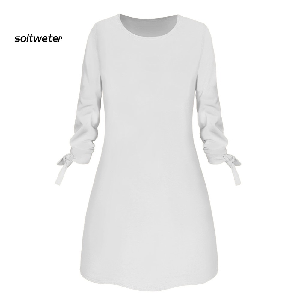 Đầm Tay 3/4 Dây Rút Thời Trang Cho Nữ