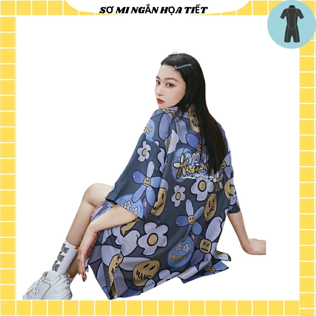 Áo Sơ Mi Tay Ngắn Unisex Cổ Bẻ Phông Cách Hàn Quốc Freesize