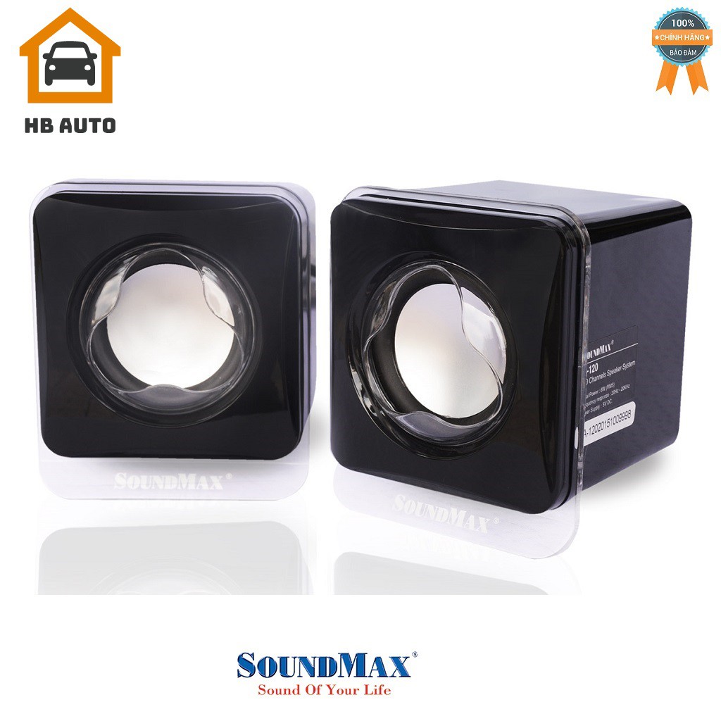 Loa vi tính Soundmax A-120 2.0 6W RMS Đen – Hàng chính hãng