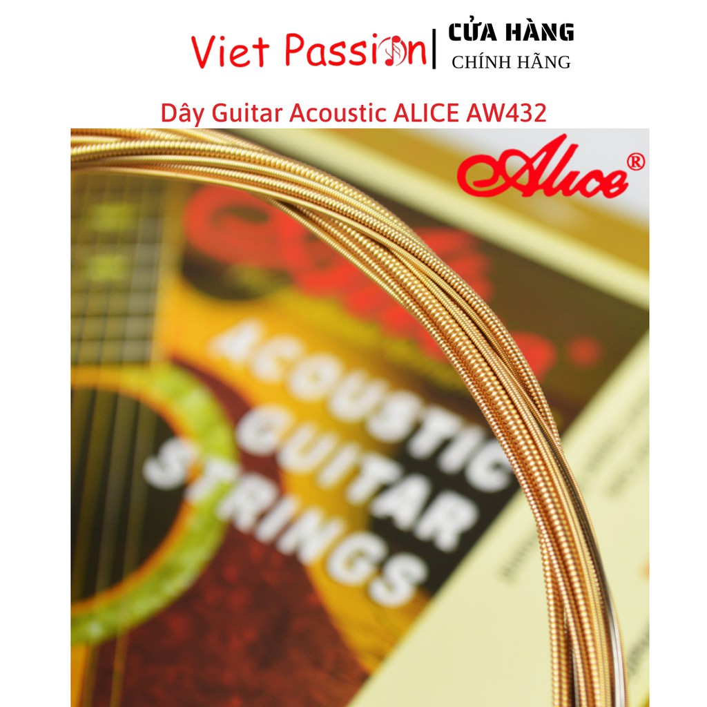 Dây đàn guitar acoustic Alice AW432 AW436 A206 A406 A407C cỡ 11 chính hãng dây sắt cho đàn ghi ta vietpassion