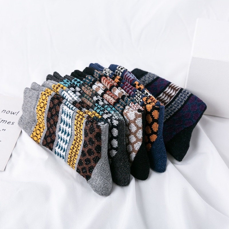 [TonaShoe] Tất Thổ Cẩm Vintage Cổ Cao Đủ Màu M16