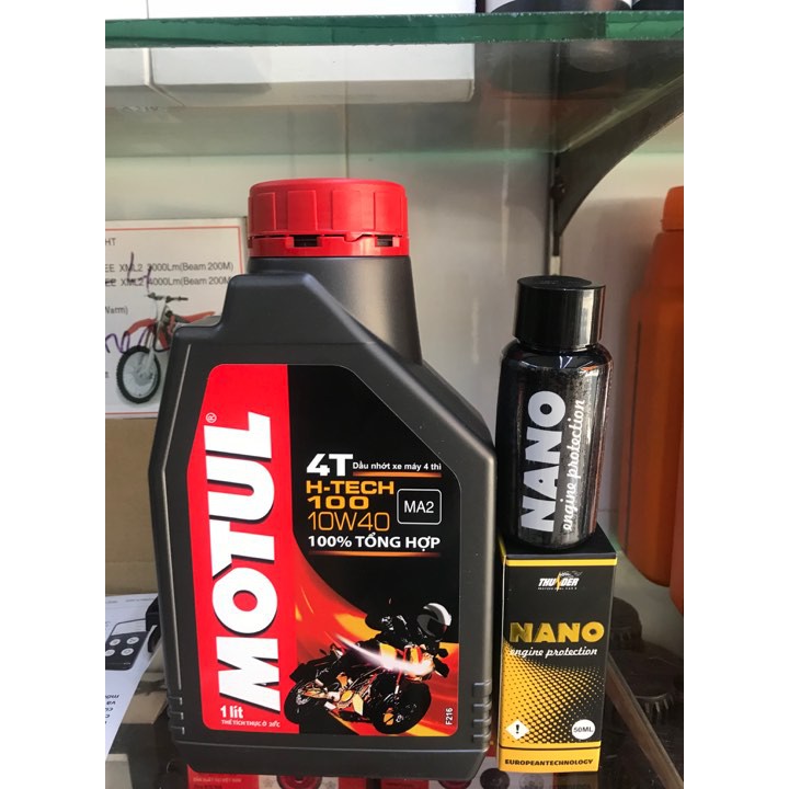 Combo Nhớt Motul H-Tech 10w40 Và Dầu Phục Hồi Động Cơ xe máy