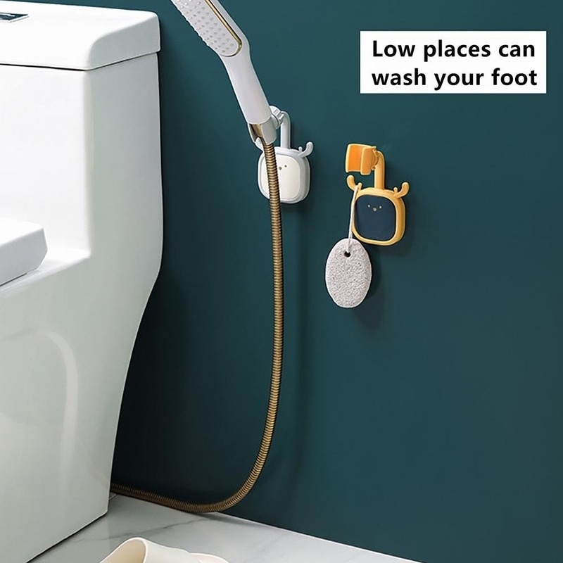 Giá Đỡ Vòi Hoa Sen Dán Tường Bằng ABS Hình Đầu Hươu Hoạt Hình Có Thể Điều Chỉnh Kèm Móc Có Thể Tháo Gỡ