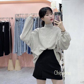 AN140-ÁO NỈ CỔ LỌ KẺ