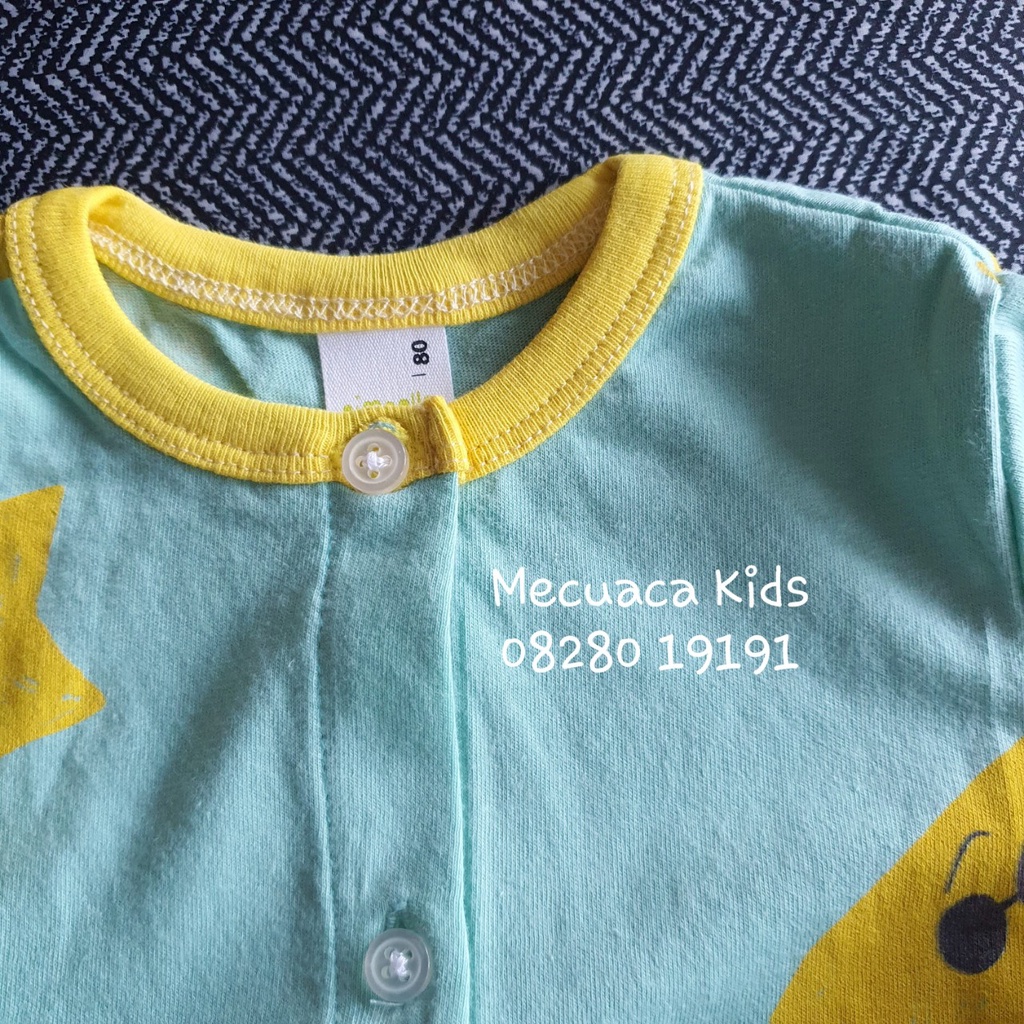[80, 110-130] Bộ cotton mỏng dai tày thu đông xanh hoa vàng cho bé gái vải lên xuất Hàn