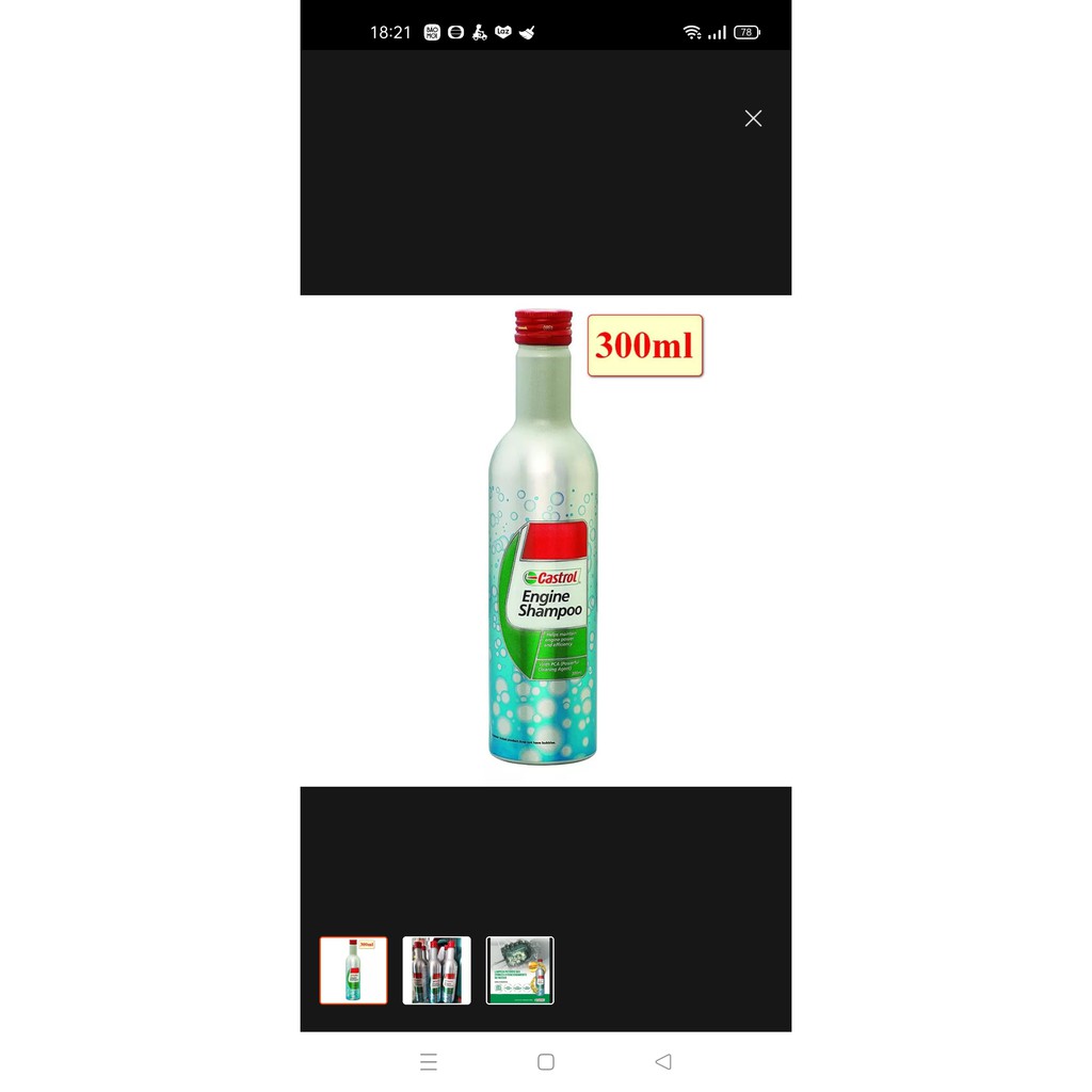 Dung Dịch Súc Rửa Động Cơ Ô Tô Castrol Engine Shampoo 300ml
